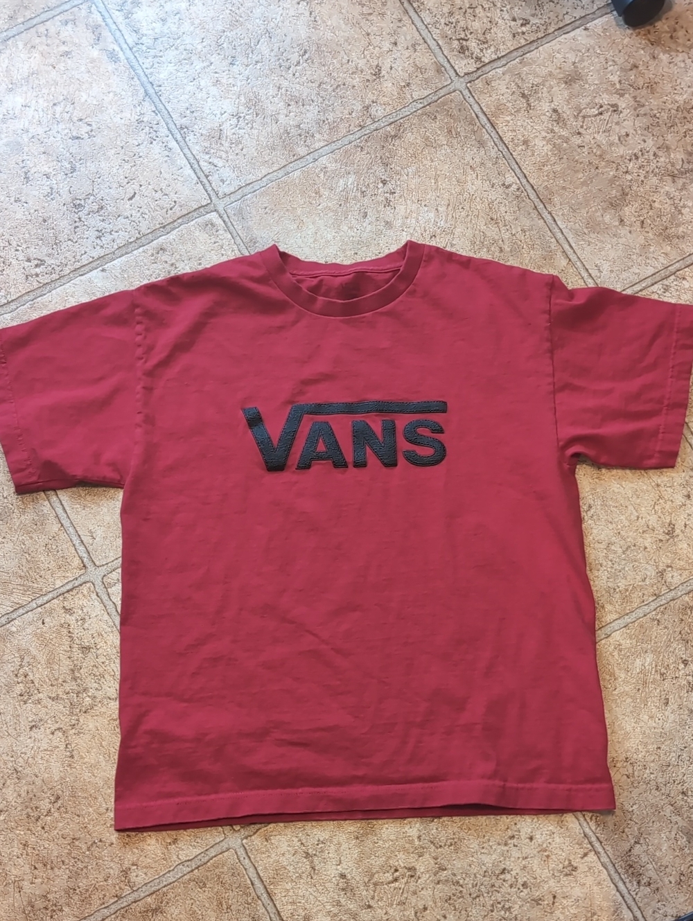 Vans Red Short Sleeve Tee with Black Logo